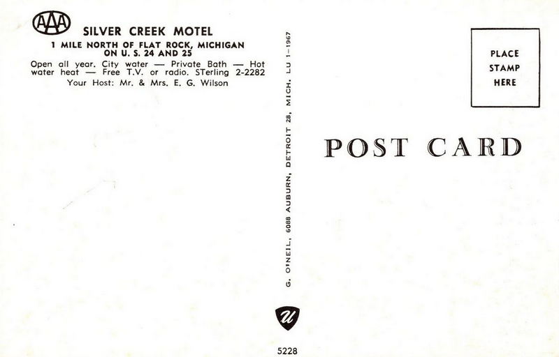 Silver Creek Motel (Poplar Motel) - Old Postcard